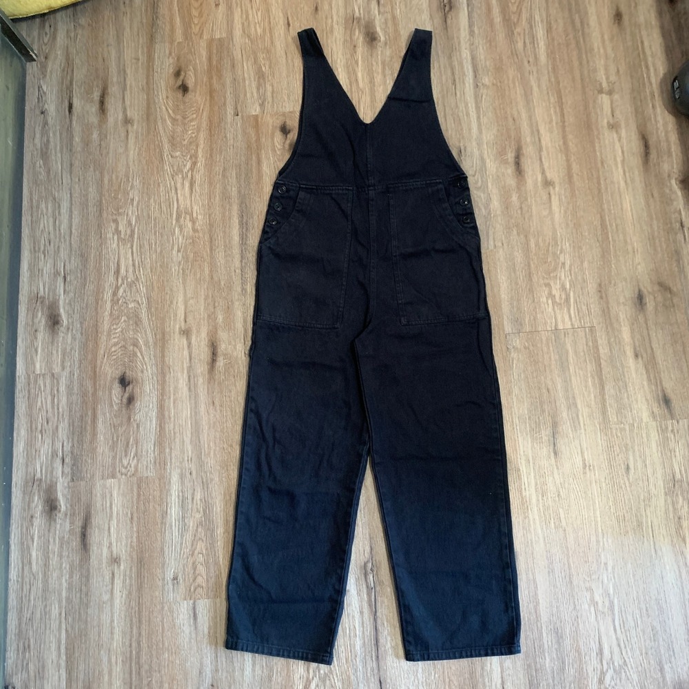Alex Mill Ollie baggy recycled cotton overalls in black - size XS womens